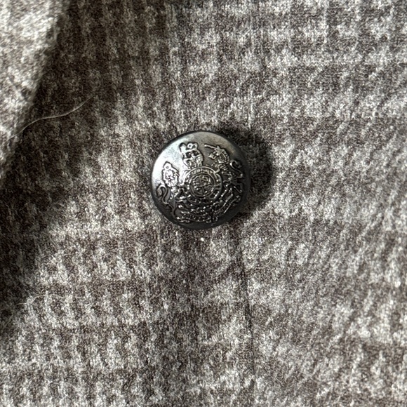 Banana Republic Grey Houndstooth Double-Breasted Crest Button Blazer Size 6 - Picture 3 of 7